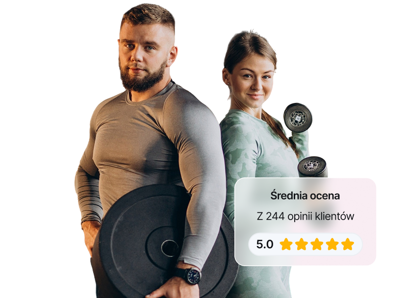 para trenerów z cięzakarmi i hantlami